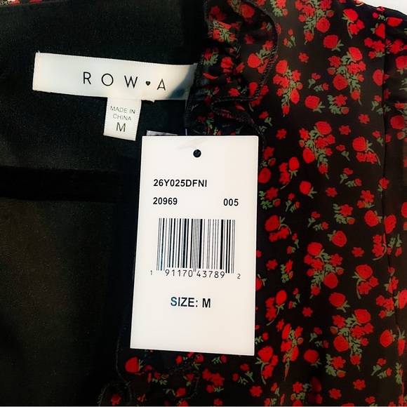 (New with Tags) Row A Floral Ruffle Long Sleeve Mini Dress - Picture 5 of 9
